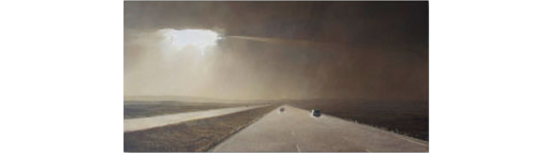 Contemporary Landscape Painting of highway disappearing in the distance