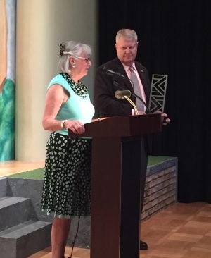 Kathy accepting the award at our Annual Members' Meeting 