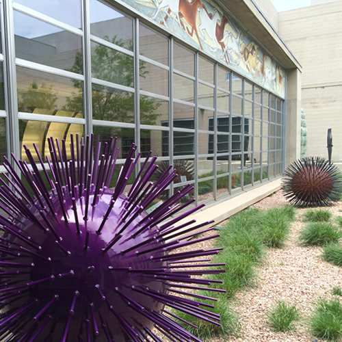 FAC courtyard with spore sculptures