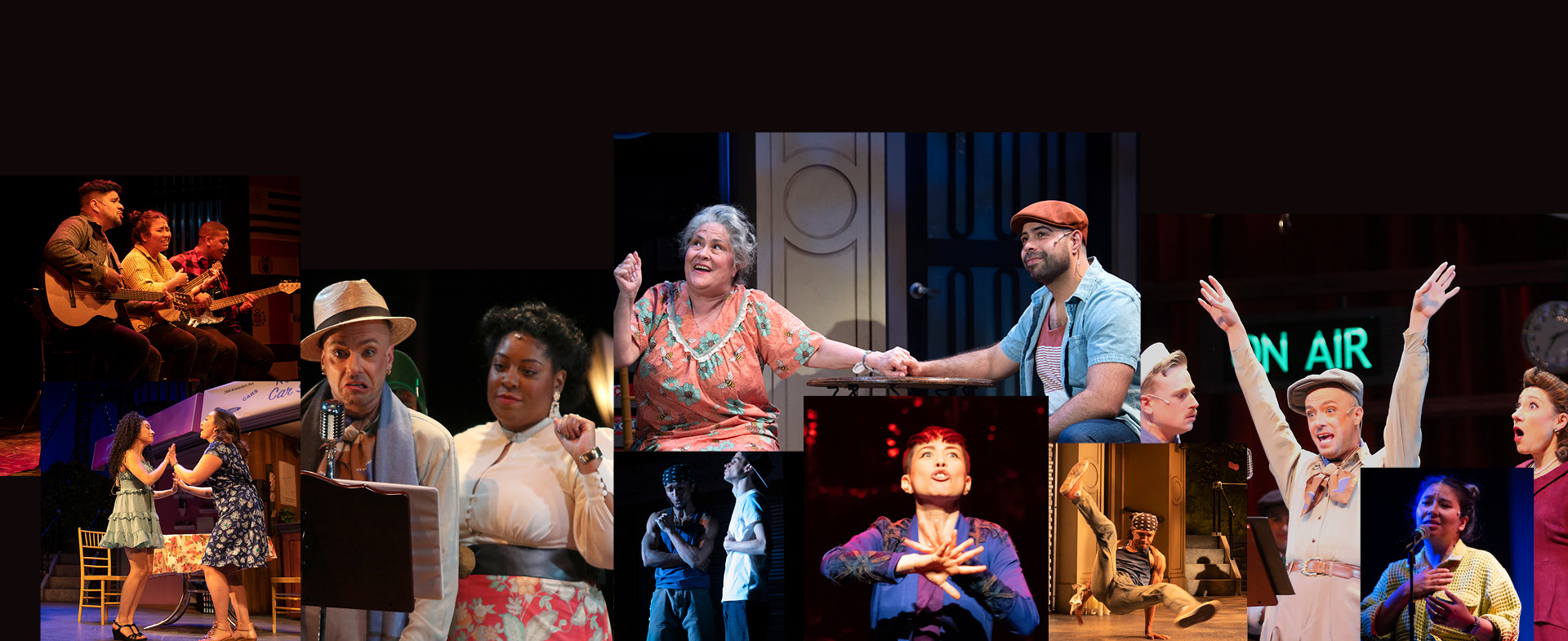 Photo collage of theatre performances