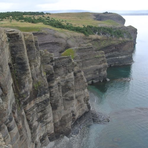 A rocky cliff coast in Newfoundland
